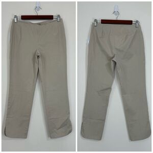 Lafayette 148 Stanlon Cropped Pants Size 4 Beige Pull On Tapered